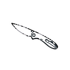 Color sketch of a knife with transparent background