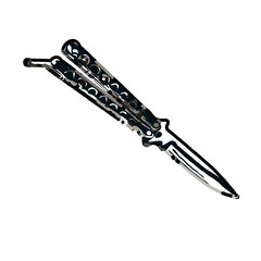 Color sketch of a knife with transparent background