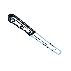 Color sketch of a knife with transparent background