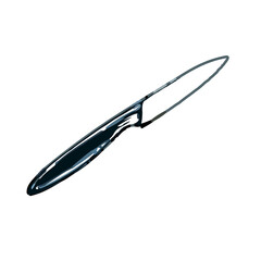 Color sketch of a knife with transparent background