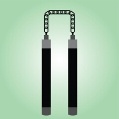 Vector illustration of a ninja weapon isolated on a green background