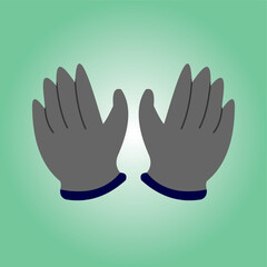 Working gloves on greenish background