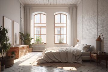 Beautiful and cozy master bedroom interior 