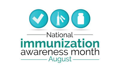 National Immunization Awareness Month. It can help save the lives of others. 3D Rendering white background