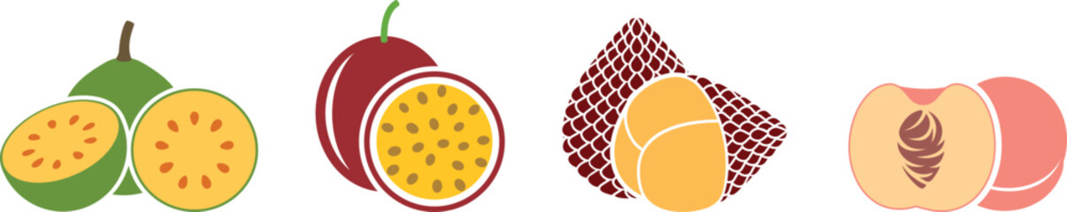 Fruit logo. Isolated fruit on white background