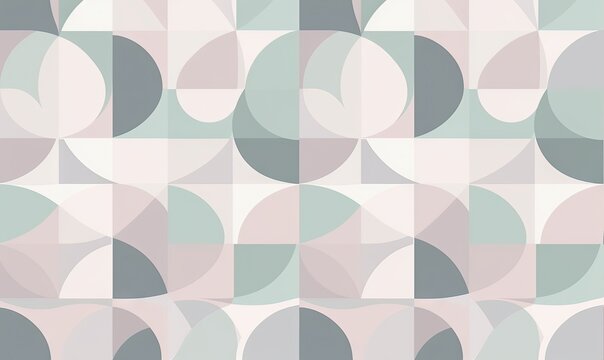  an abstract geometric pattern with circles in pastel shades of green, pink, and grey on a white background with a diagonal diagonal pattern.  generative ai