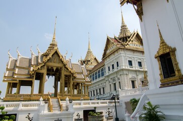 Beautiful structures at the Grand Palace complex in Bangkok, Thiland