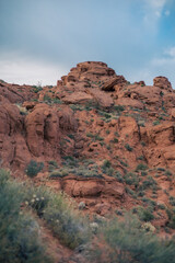 Fototapeta premium Red rock formation and desert scape new St. George Utah and Zion National Park.