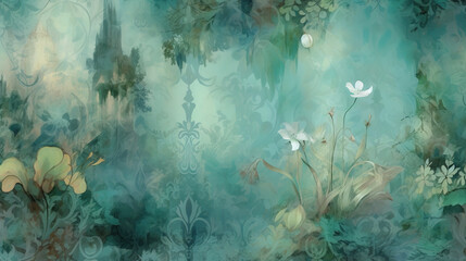 a concept art inspired flower wallpaper, ai generated image