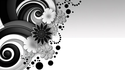 a modern cool love and peace wallpaper design in black and white, ai generated image