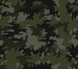 
Seamless camouflage vector forest texture disguise, khaki background, military pattern on textile