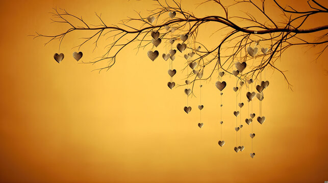 a tree with hearts as leaves, ai generated image