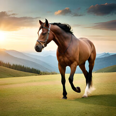 Fototapeta na wymiar horse at sunset
