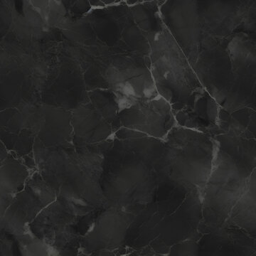 Honed black marble stone texture, subtle white vein, tileable repeatable artwork for use in visuals and graphic design, ai generative