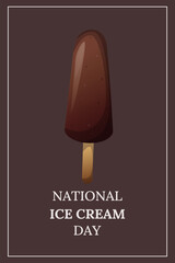 national ice cream day. Template ads, story, social media, web. Cartoon vector