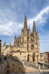 Fototapeta na wymiar The Burgos Cathedral in Castilla y Leon, Spain was declared Unesco World Heritage Site.