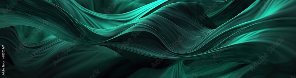 Wall mural seamless modern abstract background with green swirls in modern and futuristic style generative ai