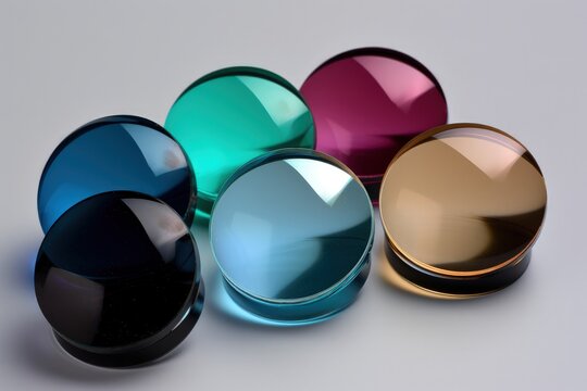 a group of shiny metal knobs sitting on top of a table, generative AI