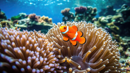 Clown fish in ocean generated by AI