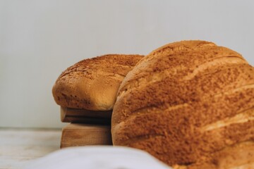 Closeup of baked bread