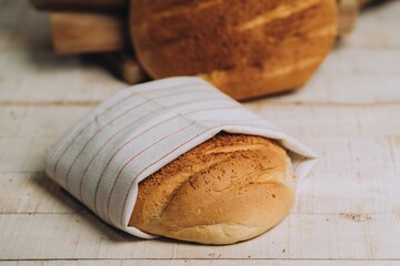 Closeup of baked bread