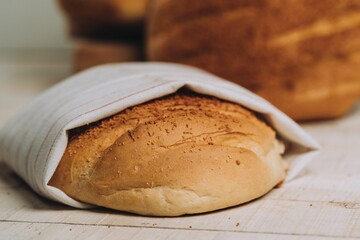 Closeup of baked bread