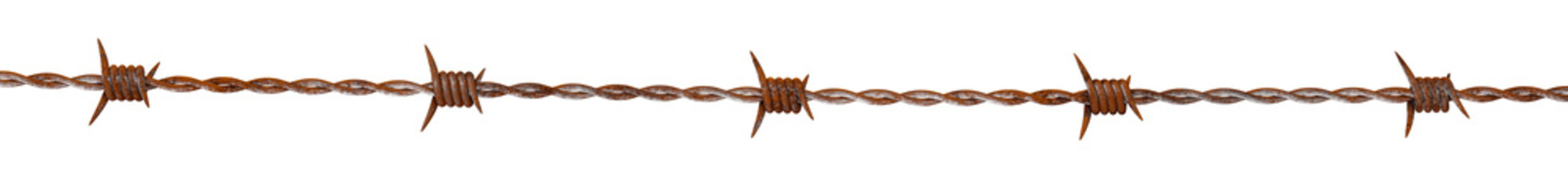 Rusty Barbed or barbed metal steel barbed wire realistic, 3D render.