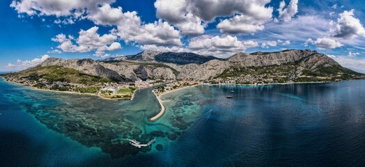 Panoramic shot of island city of Dalmatia in Croatia - obrazy, fototapety, plakaty