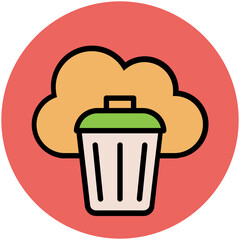 Trendy circular icon of cloud computing