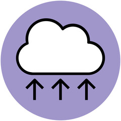 Trendy circular icon of cloud computing