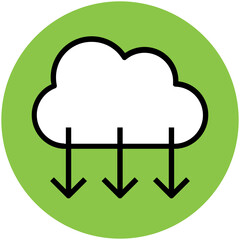 Trendy circular icon of cloud computing
