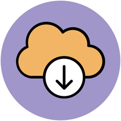 Trendy circular icon of cloud server  