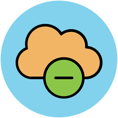 Trendy circular icon of cloud server  