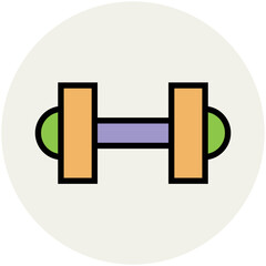 Gym equipment, flat icon of dumbbell
