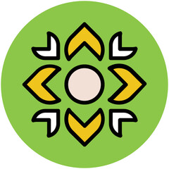 Blooming flower flat circular icon 