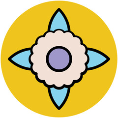 Blooming flower flat circular icon 