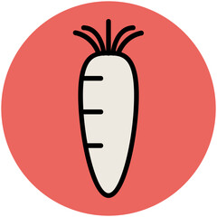 A well-designed flat icon of carrot