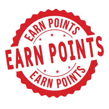 Earn points grunge rubber stamp