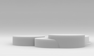 Empty podium, white background, only product, minimal 3d render, Generative AI