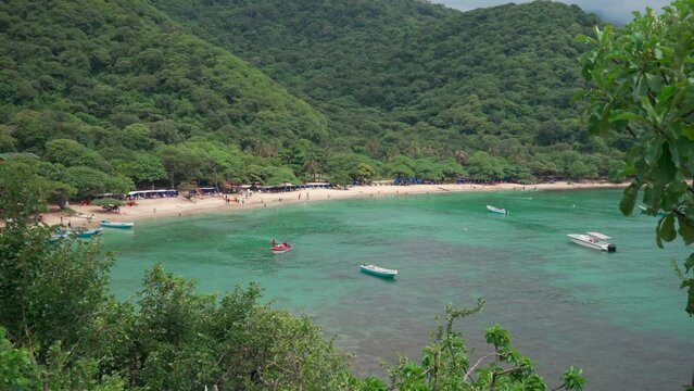Aerial view of the Playa Cristal in Tayrona Park, Santa Marta, Colombia