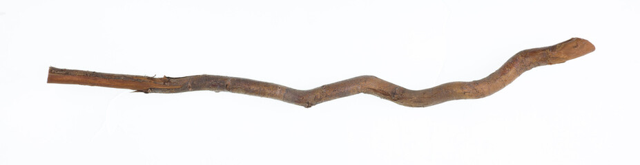 wooden curve stick isolated on white background