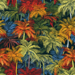 Seamless Colorful Hawaii Palms Pattern.

Seamless pattern of Hawaii Palms in colorful style. Add color to your digital project with our pattern!