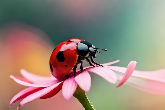 ladybug sucking the flower