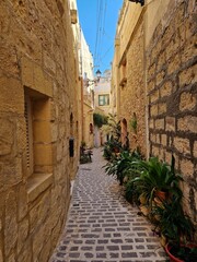 Backstreet in the city of Victoria, Gozo, Malta.