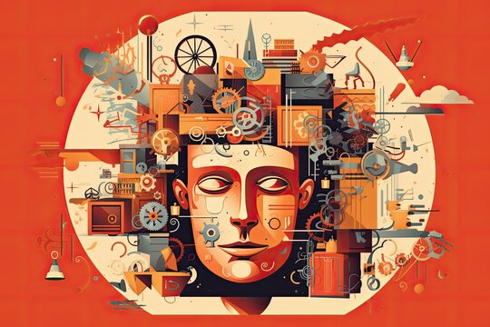 Thinking outside the box concept illustration 