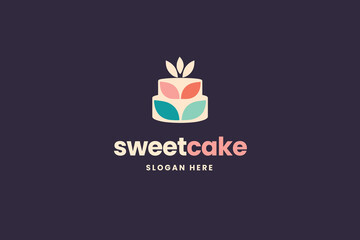 cake logo, modern bakery, business brand