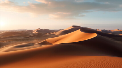 Fototapeta na wymiar a large ridge of sand dunes in the desert, generated by AI