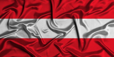Digital render of the textured fabric national flag of Austria
