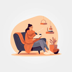 woman sitting working reading a book in the room