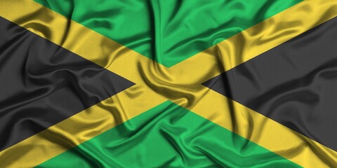 Crumpled national flag of Jamaica